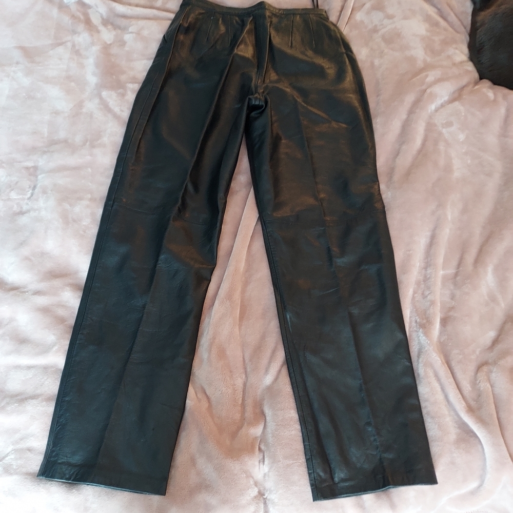 Vintage Alfani Black Leather Pants